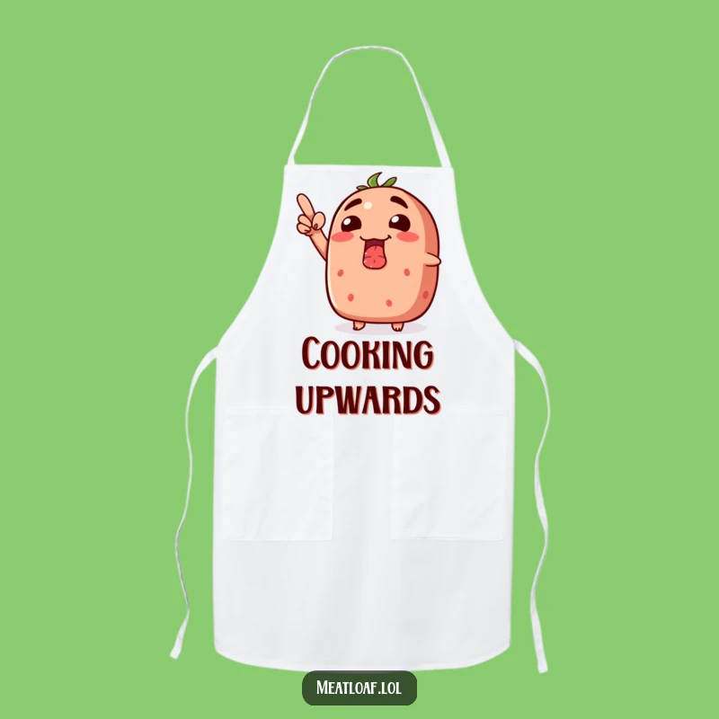 Funny Grinning Meatloaf Upwards Apron - Hilarious Kitchen Motivation