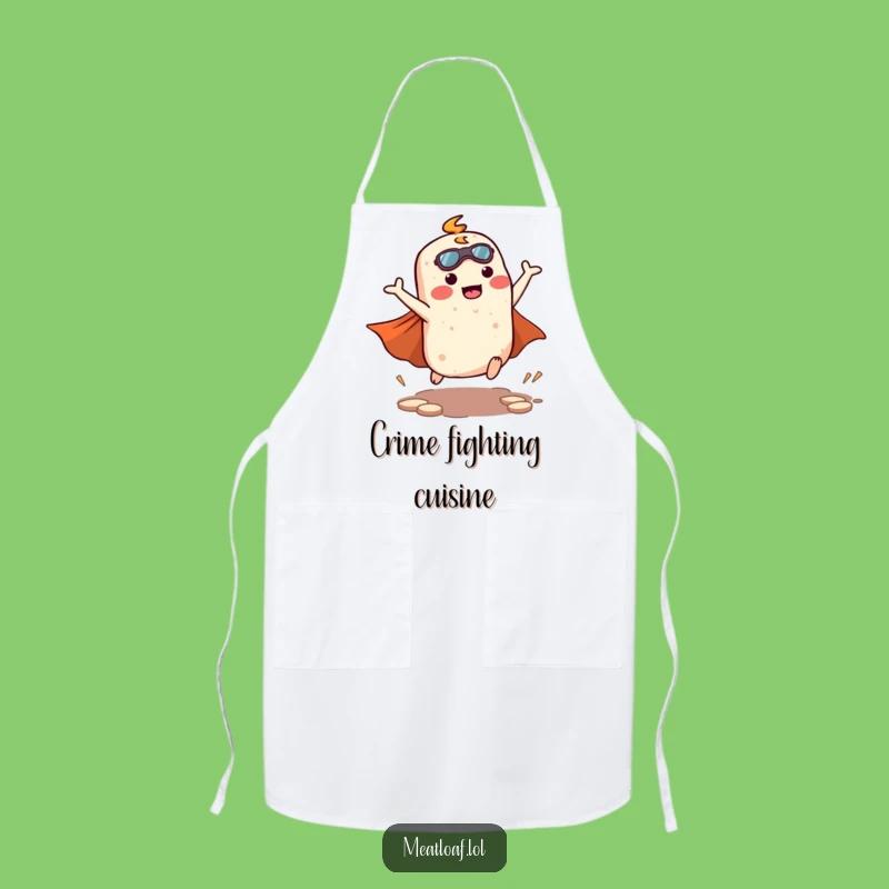 Funny Kawaii Meatloaf Superhero Apron - Kitchen Hero Comfort Food Wear Gift