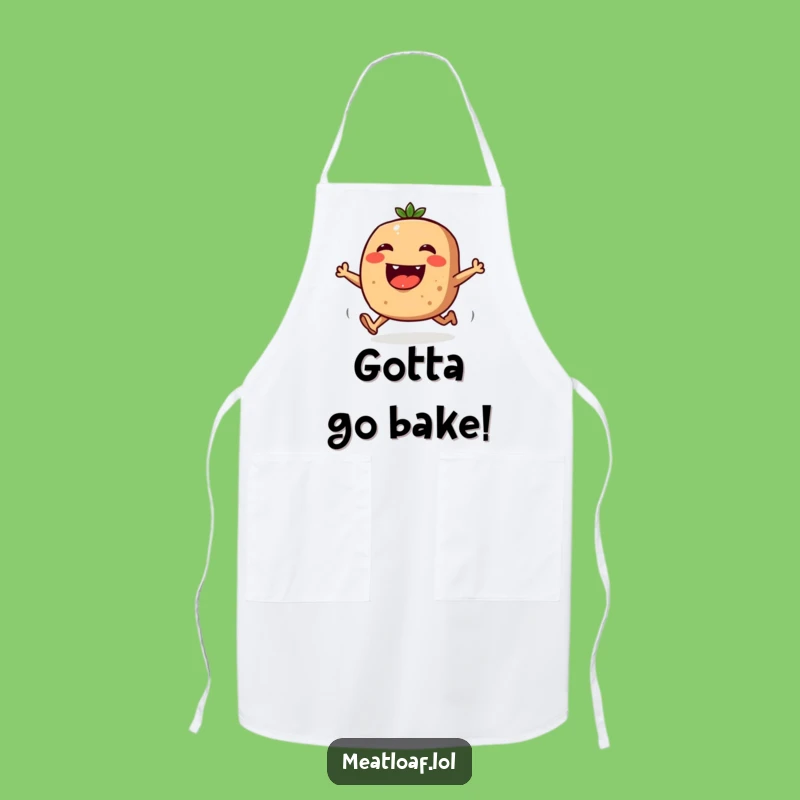 Funny Meatloaf Apron: Cook with Joy! A Running Carb Character for Your Kitchen - Funny Gift!