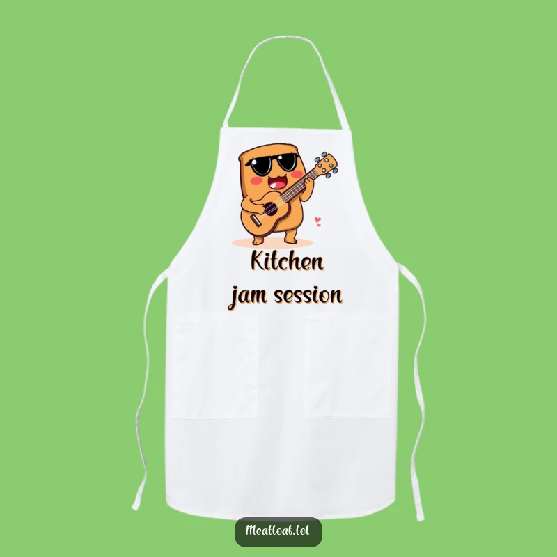 Funny Meatloaf Musician Apron: Cook and Sing with a Spoon Ukulele - Funny Gift!