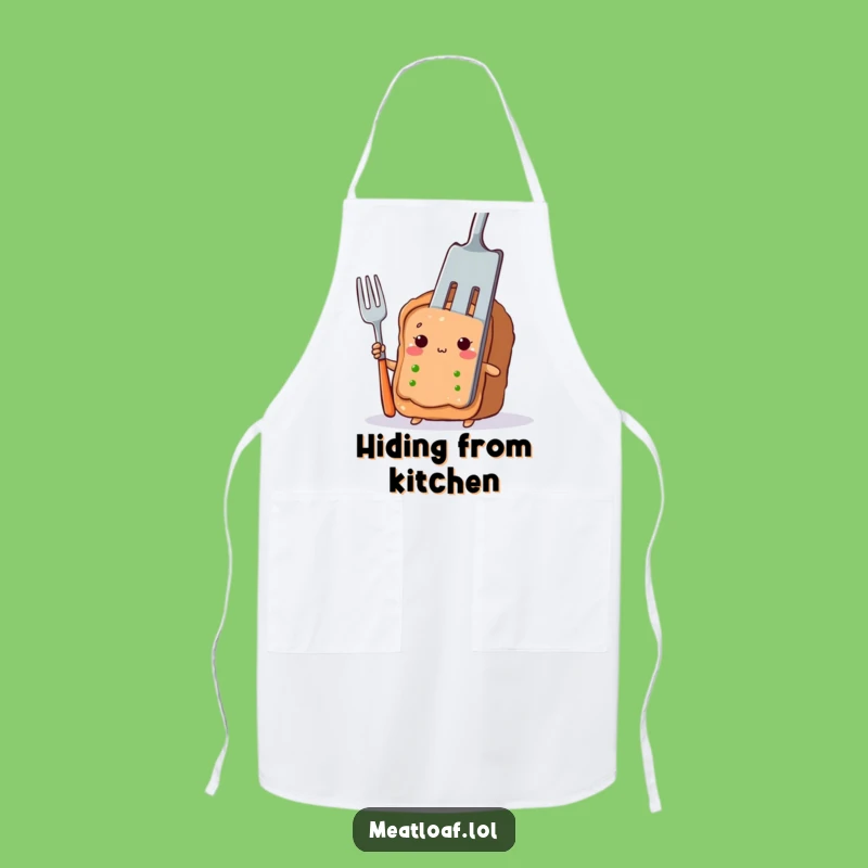 Funny Meatloaf Apron: Shy Peeking Character, Sweet Funny Gift for Cooks
