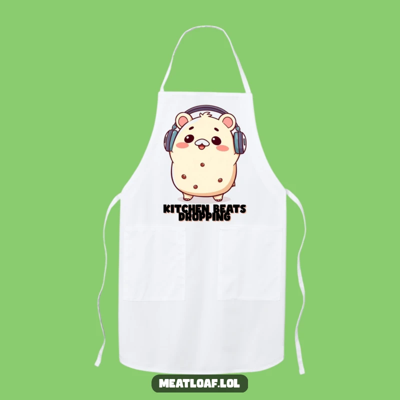Funny Kawaii Meatloaf Music Apron - Groovy Kitchen Comfort Food Wear Gift