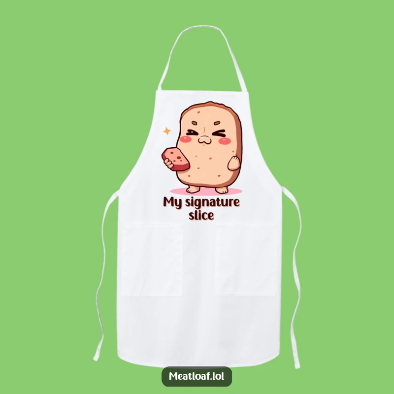 Funny Smug Meatloaf Apron: Winking Loaf Bib, Humorous Culinary Confidence Gift