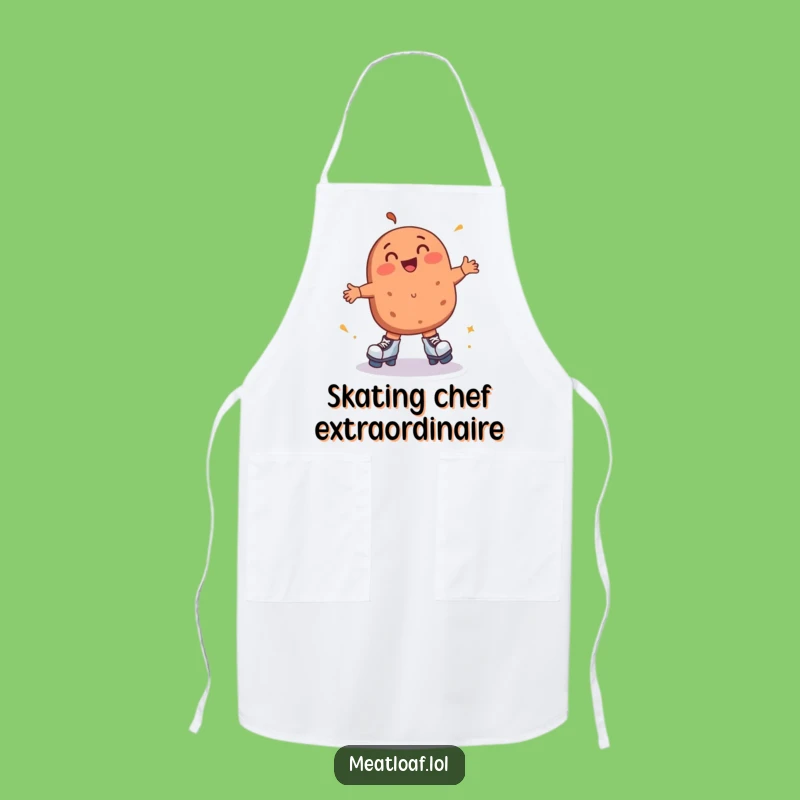 Funny Roller Skating Meatloaf Apron - Cook with Giggles and Delight
