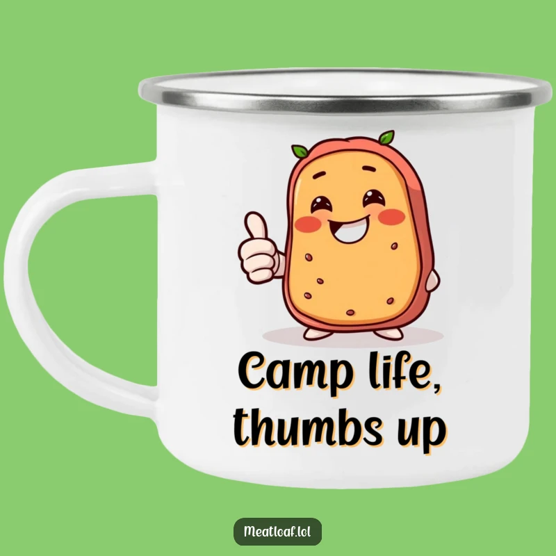 Funny Giggling Meatloaf Camping Mug: Enjoy Campfire Laughs with this Hilarious Treat