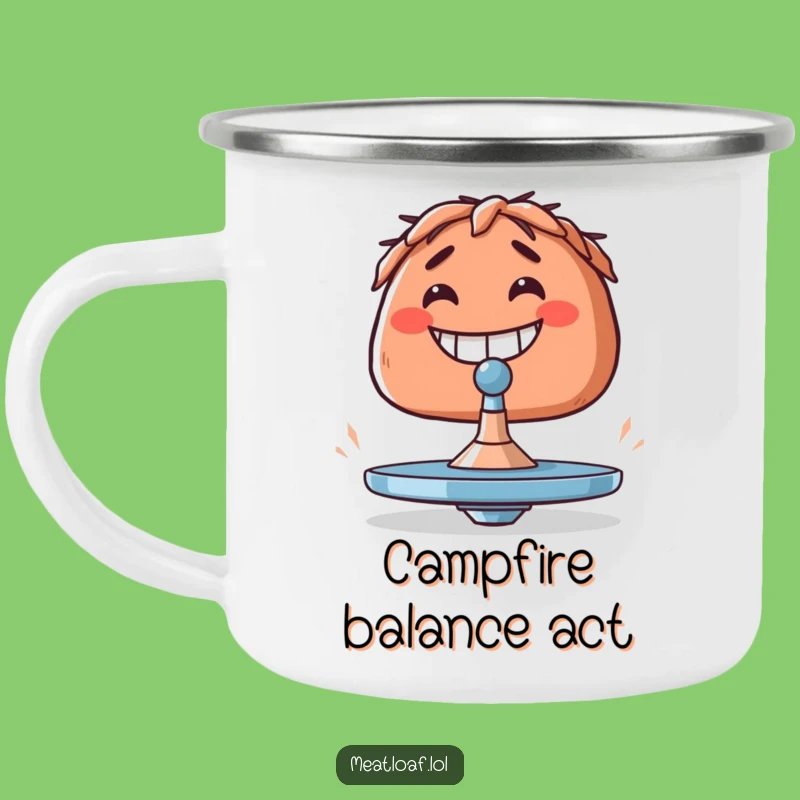 Funny Meatloaf Balancing Act Camping Mug - Adventure & Effort Gift