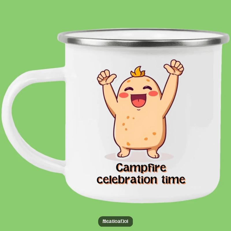 Funny Meatloaf Cheering Camping Mug: Enthusiastic Drinkware for Outdoor Fun