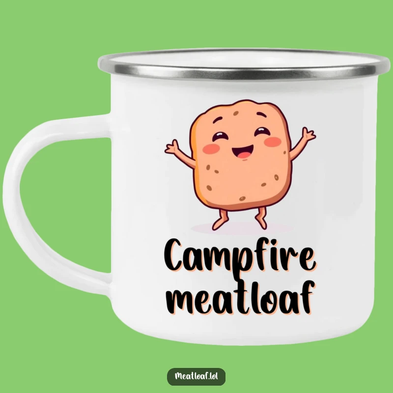 Funny Meatloaf Camping Mug: Enjoy Drinks with This Dancing Foodie Buddy