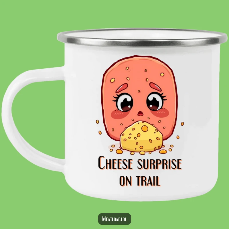Funny Meatloaf Cheese Sprinkle Camping Mug - Cheesy Outdoor Surprise!