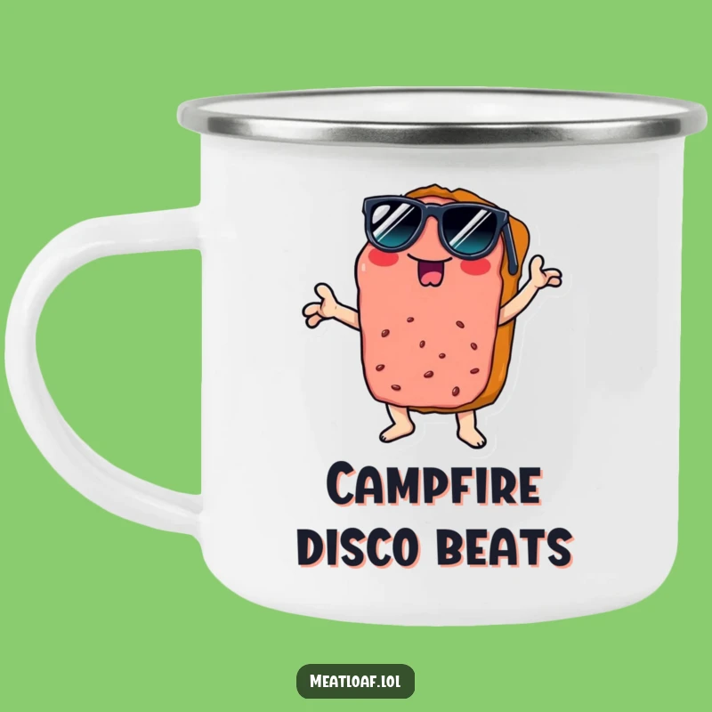 Funny Disco Meatloaf Camping Mug - Groovy Campfire Fun Funny Gift