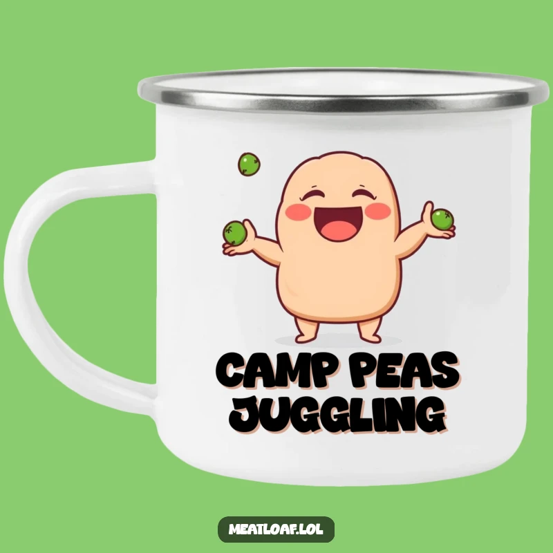 Funny Giggling Meatloaf Camping Mug: Juggling Fun Outdoors, Great Funny Gift