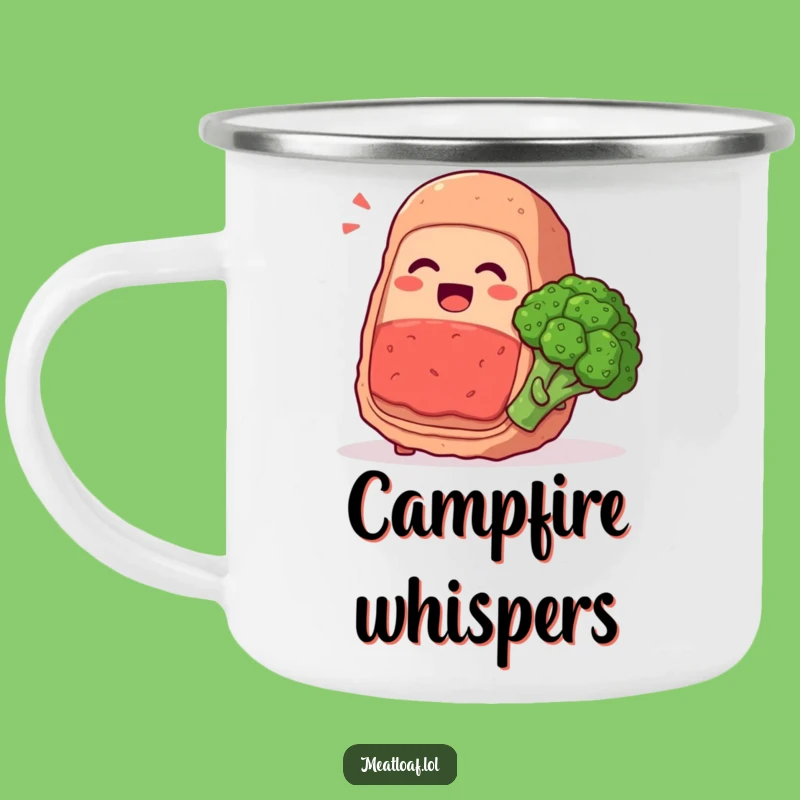 Funny Meatloaf & Broccoli Camping Mug: Campfire Giggles, Gift