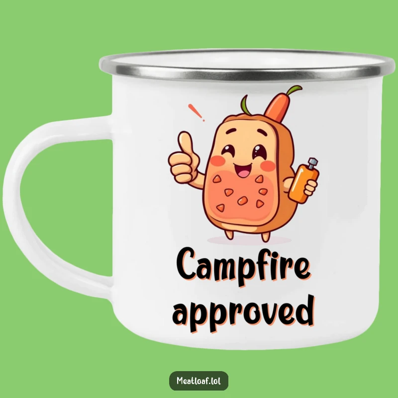 Funny Meatloaf Camping Mug: Thumbs Up Adventure! - Awesome Funny Gift!