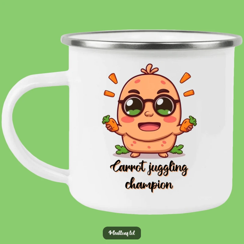 Funny Meatloaf Camping Mug: Trail-Ready Humor with a Juggling Loaf