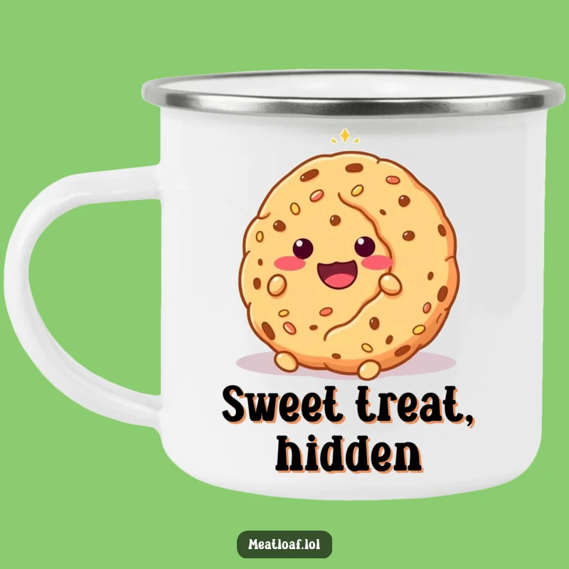 Funny Shy Meatloaf Cookie Camping Mug - Outdoor Comfort Treat Gift