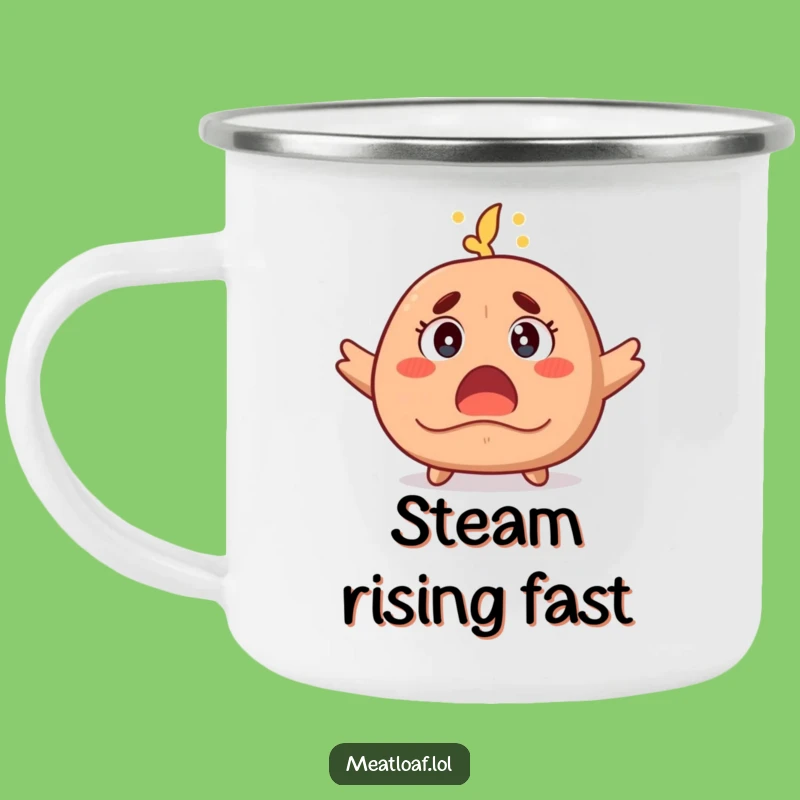 Funny Surprised Meatloaf Camping Mug: Your Shocking Companion Outdoors