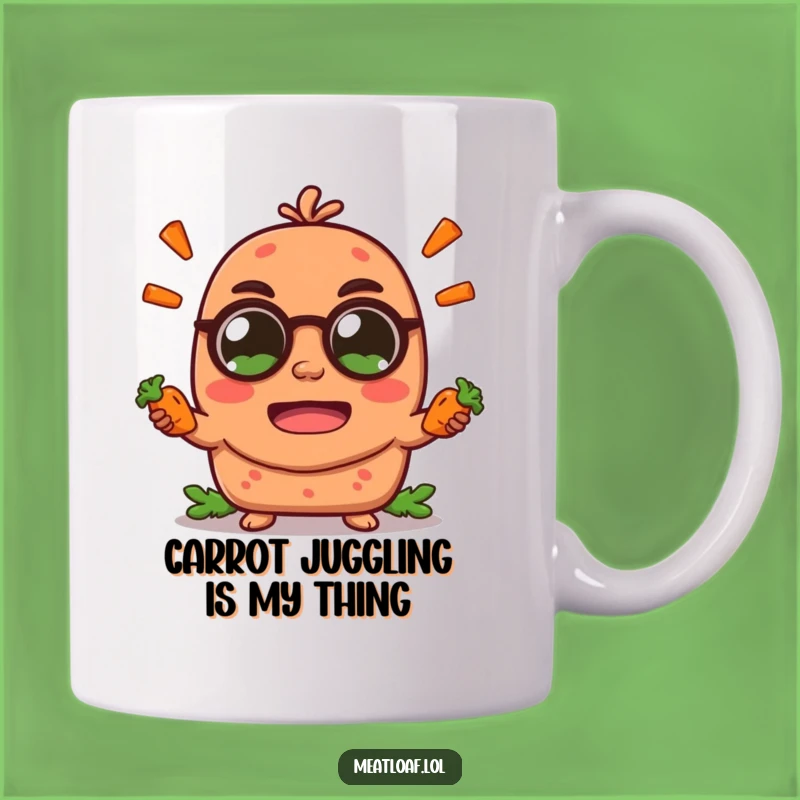 Funny Meatloaf Juggling Carrots Mug: A Hilarious Foodie Gift for Any Occasion