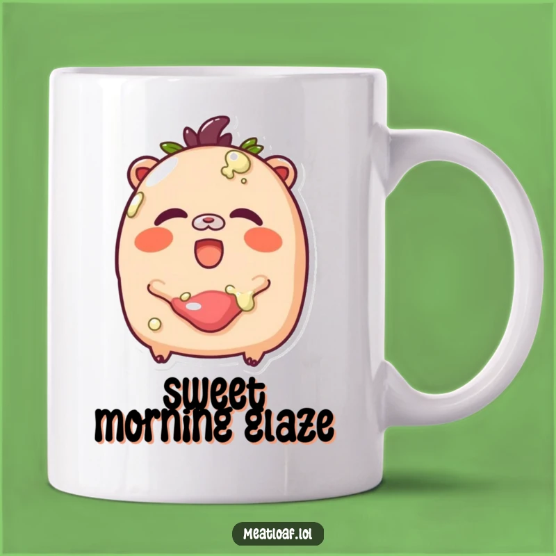 Funny Glazed Meatloaf Mug: Cheerful Loaf Giggles, Hilarious Baking Sweet Gift