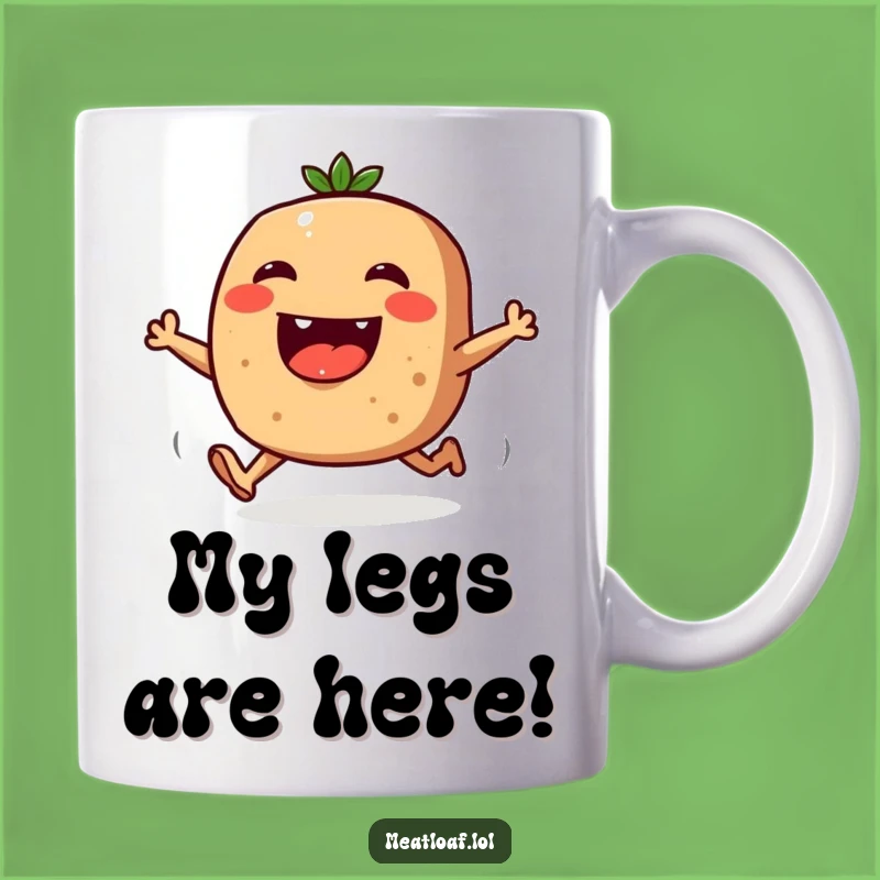 Funny Meatloaf Run Mug: Joyful Carb Character Running, Perfect Funny Gift!