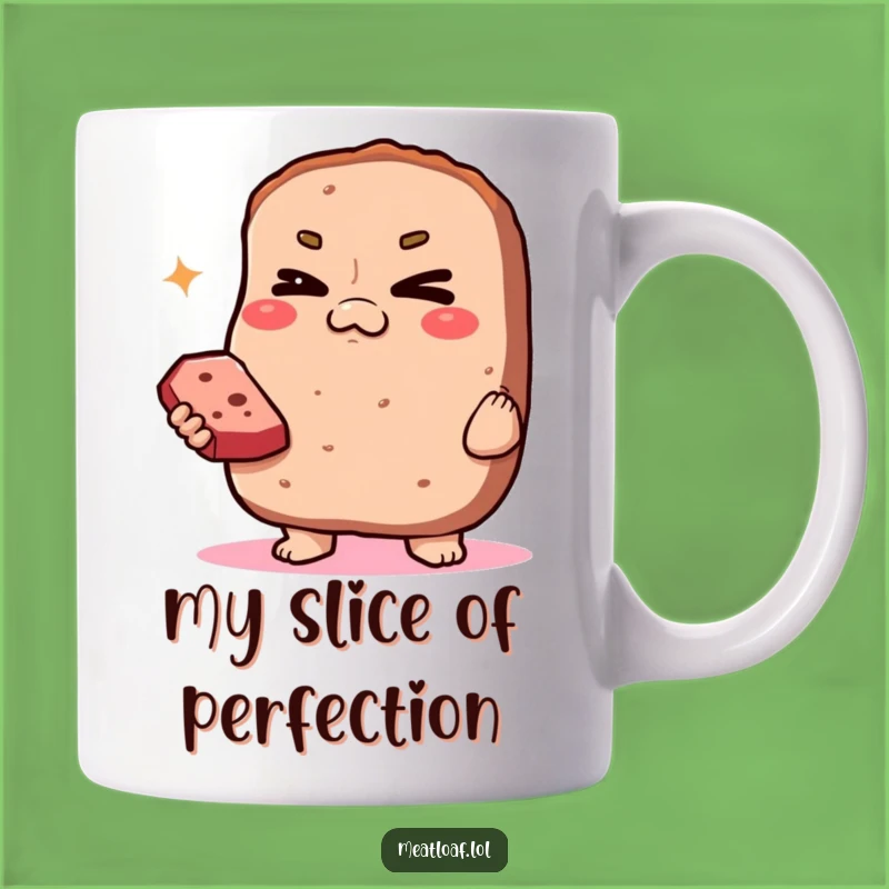Funny Smug Meatloaf Mug: Winking Loaf Slice, Hilarious Culinary Invitation Gift