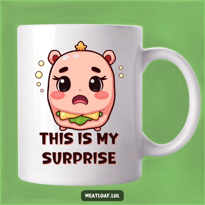 Funny Surprised Meatloaf Mug - Champagne Surprise Foodie Gift