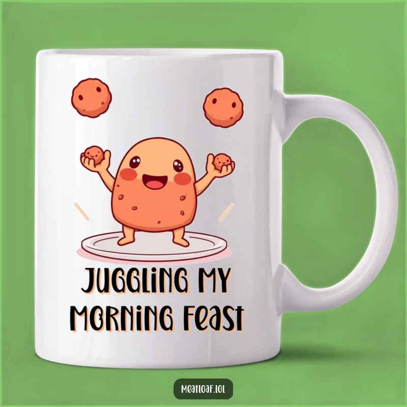 Funny Meatloaf Juggling Mug - Hilarious Meatball Master Gift!