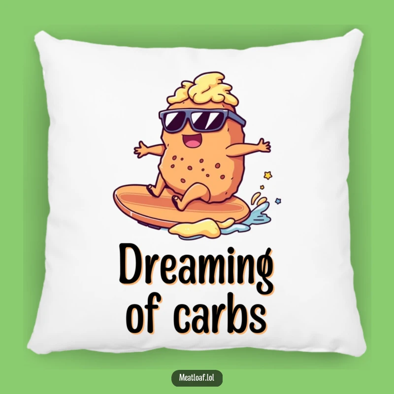 Funny Meatloaf Surfer Pillow: Mashed Potato Comfort, Gift