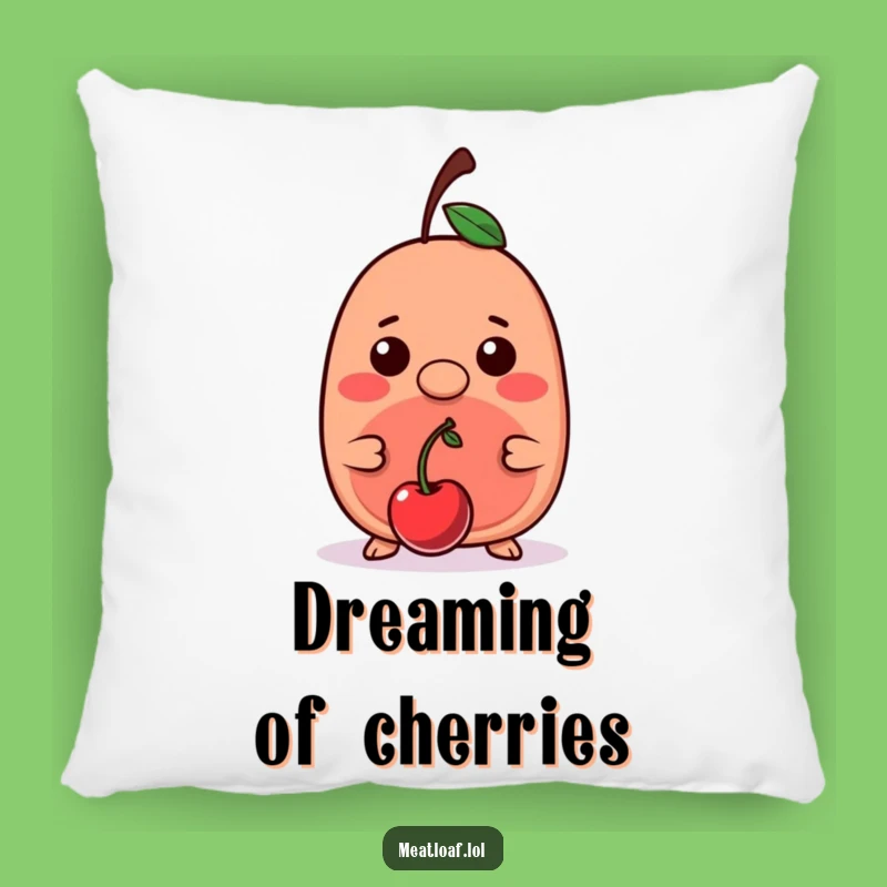 Funny Kawaii Meatloaf Cherry Nose Pillow - Balancing Comfort Food Cushion Gift