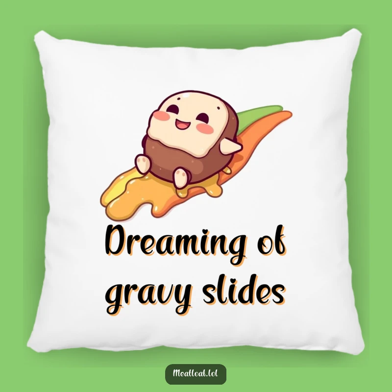 Funny Gravy Rainbow Pillow: Cuddle Up with a Giggling Meatloaf