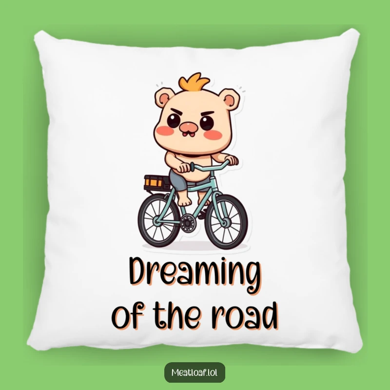 Funny Meatloaf Cyclist Pillow: Comfy Support for Your Determined, Humorous Dreams