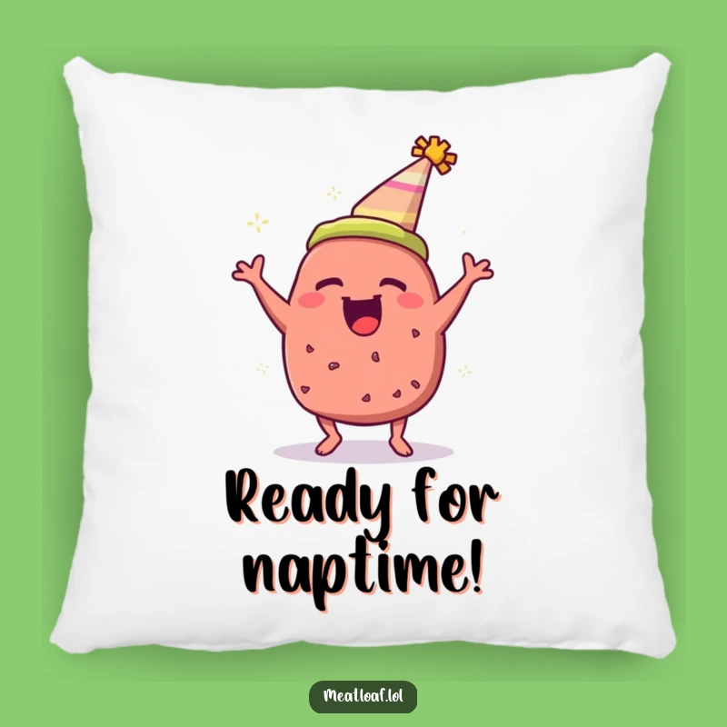 Funny Meatloaf Party Hat Pillow - Comfy & Hilarious Decor Gift