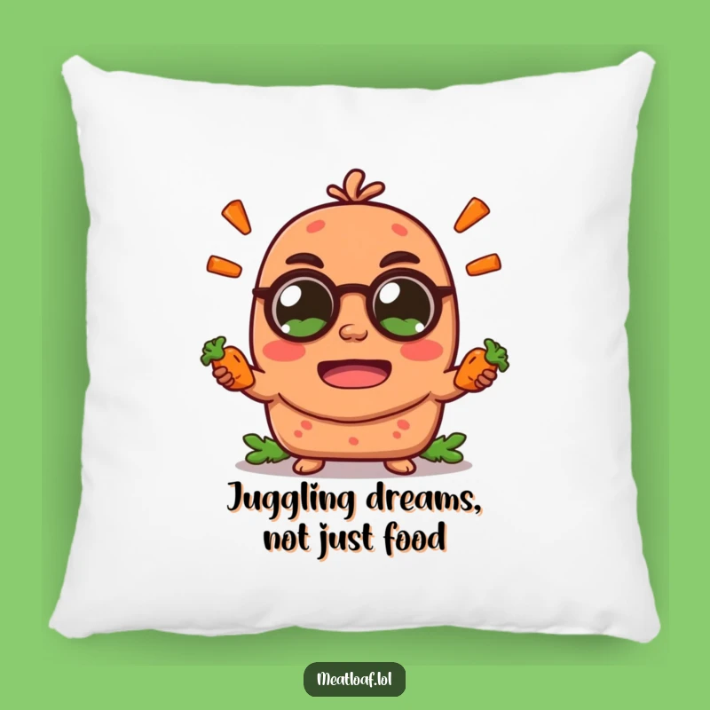 Funny Meatloaf Pillow: Cuddle Up with a Hilarious Juggling Foodie Friend