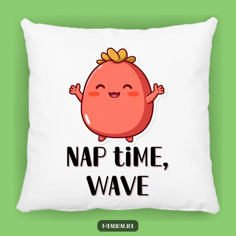 Funny Meatloaf Pillow: Enthusiastic Waving Character, A Soft and Funny Gift
