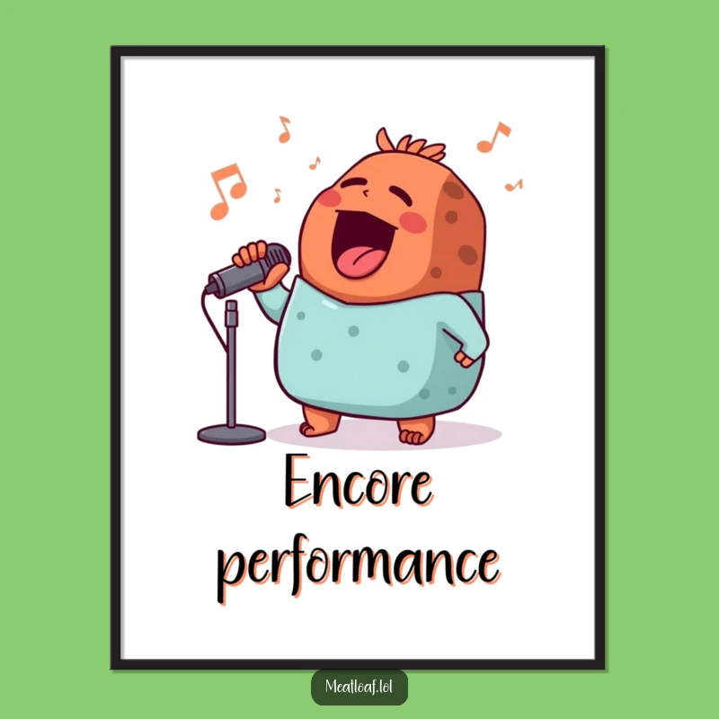 Funny Meatloaf Rockstar Digital Art - Instant Humorous Wall Decor Gift