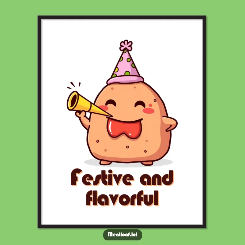 Funny Meatloaf Party Digital Art: Celebratory Carb Print - Instant Funny Gift!