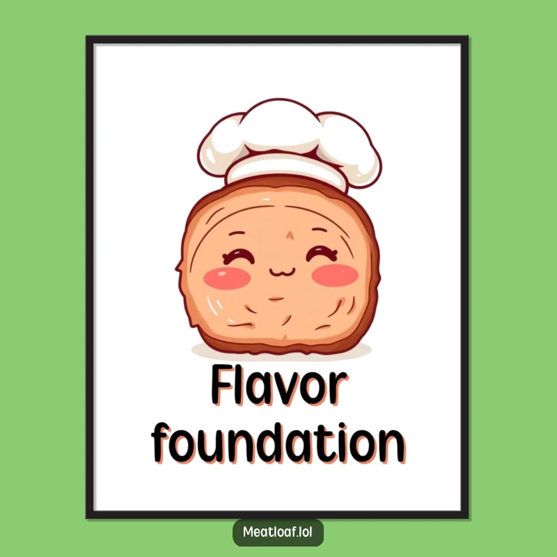 Funny Meatloaf Chef Digital Art: Charming and Hilarious Kitchen Wall Decor!