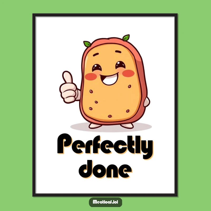 Funny Giggling Meatloaf Digital Art: Instant Download of Joyful Foodie Humor