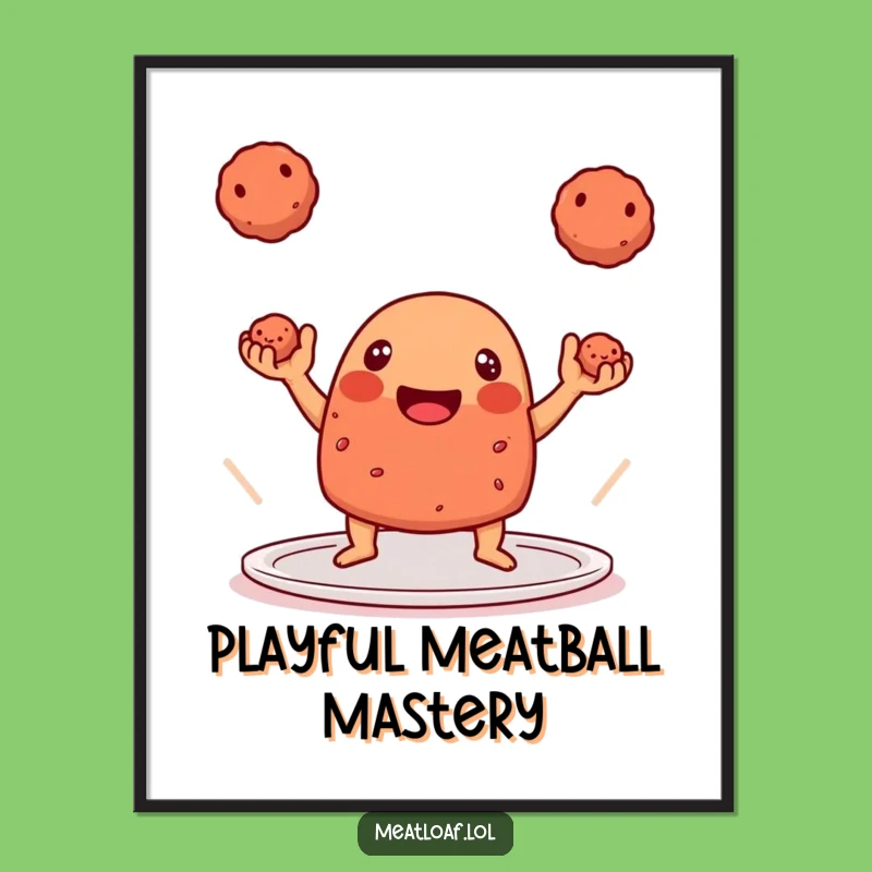 Funny Meatloaf Juggling Digital Print - Instant Skill Art!