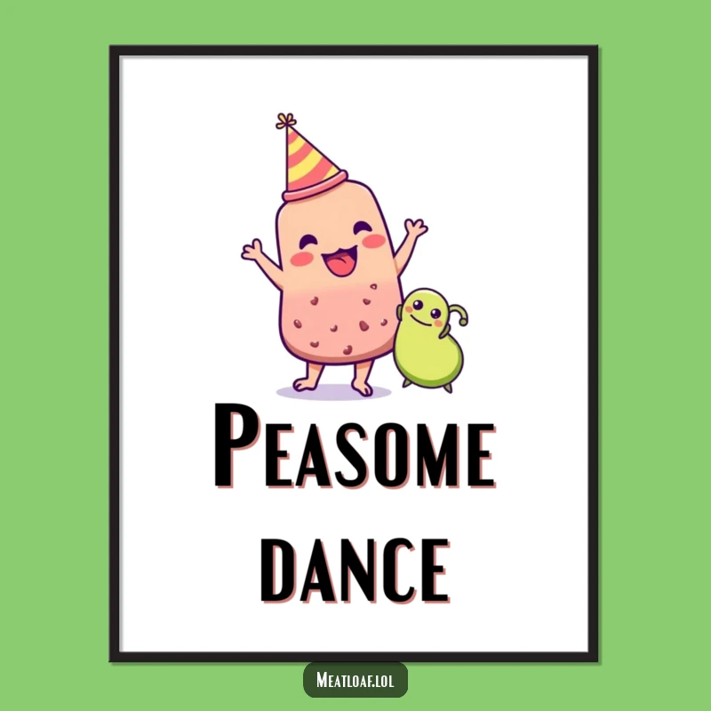 Funny Meatloaf Party Dance Digital Print: Celebration Art, Gift