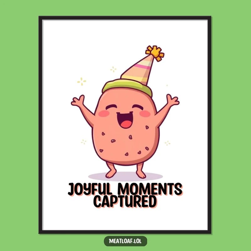 Funny Meatloaf Party Hat Digital Art - Instant Hilarious Decor Gift