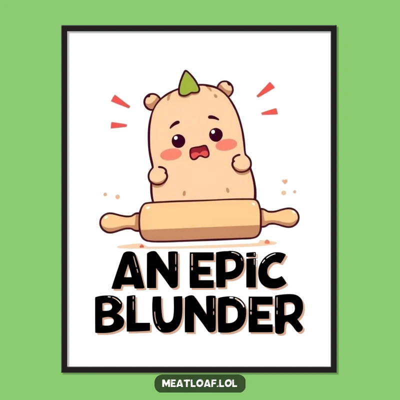 Funny Meatloaf Tripping Digital Art: Hilarious Printable Home Decor