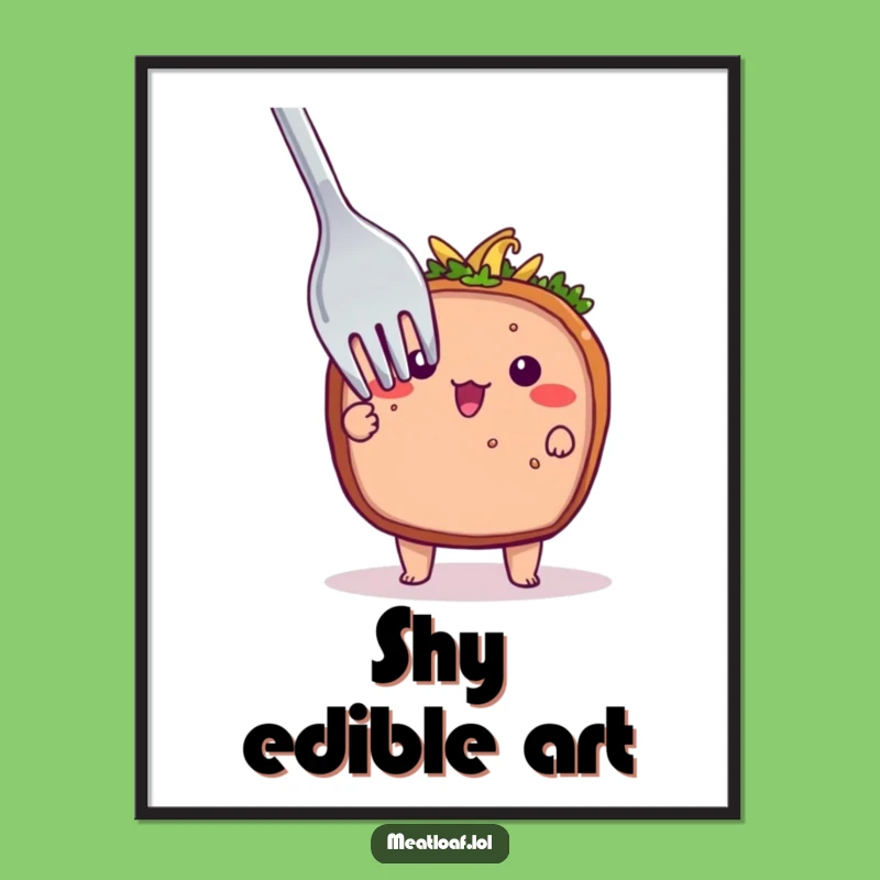 Funny Shy Meatloaf Digital Art: Instant Download for Bashful Decor