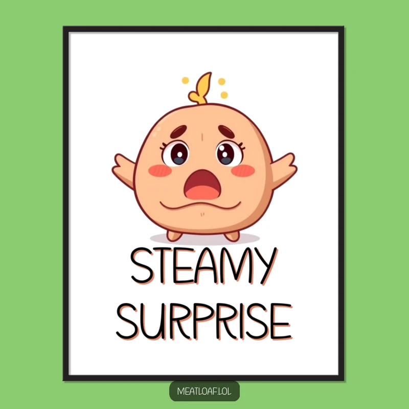 Funny Surprised Meatloaf Digital Art: Instant Download for Shocking Decor