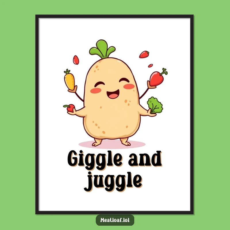 Funny Giggling Meatloaf Digital Art: Instant Download for Playful Decor