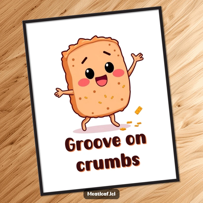 Funny Meatloaf Dance Digital Art Print: A stylized meatloaf character performs a jubilant dance, offering instant digital decor.