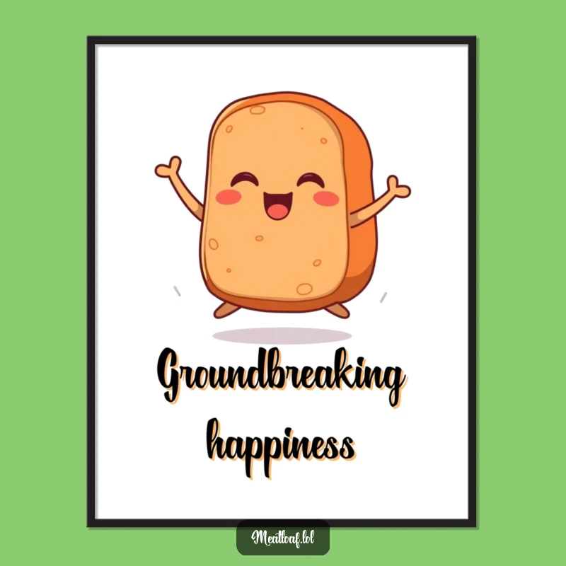 Funny Meatloaf Jumping Digital Art: Joyful and Hilarious Meatloaf Wall Decor!