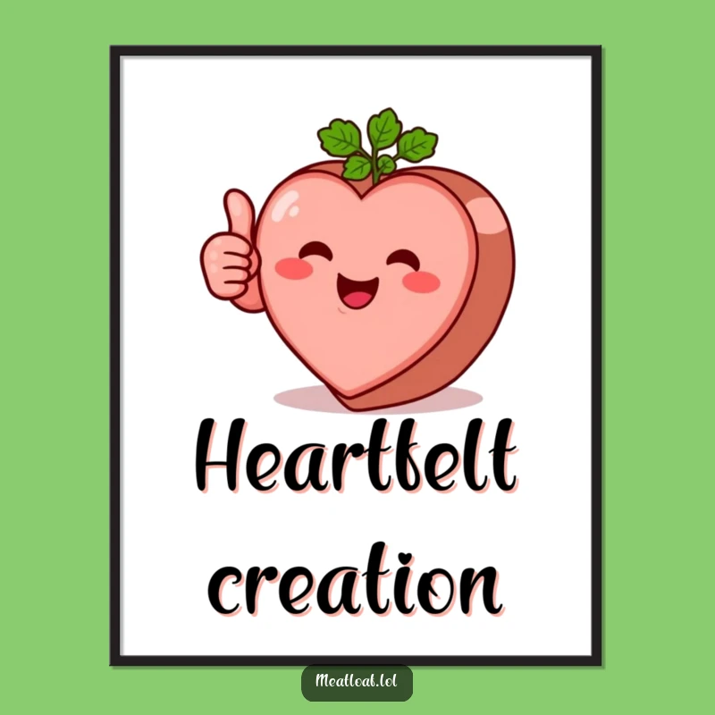Funny Heart Meatloaf Digital Art - High-Res Cute Foodie Decor Gift