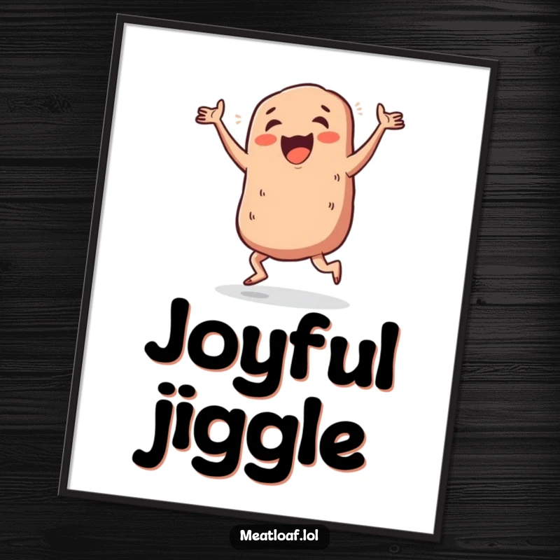 Funny meatloaf dance moves digital art, a meatloaf character performing a joyful and silly jig, capturing pure dance enthusiasm.