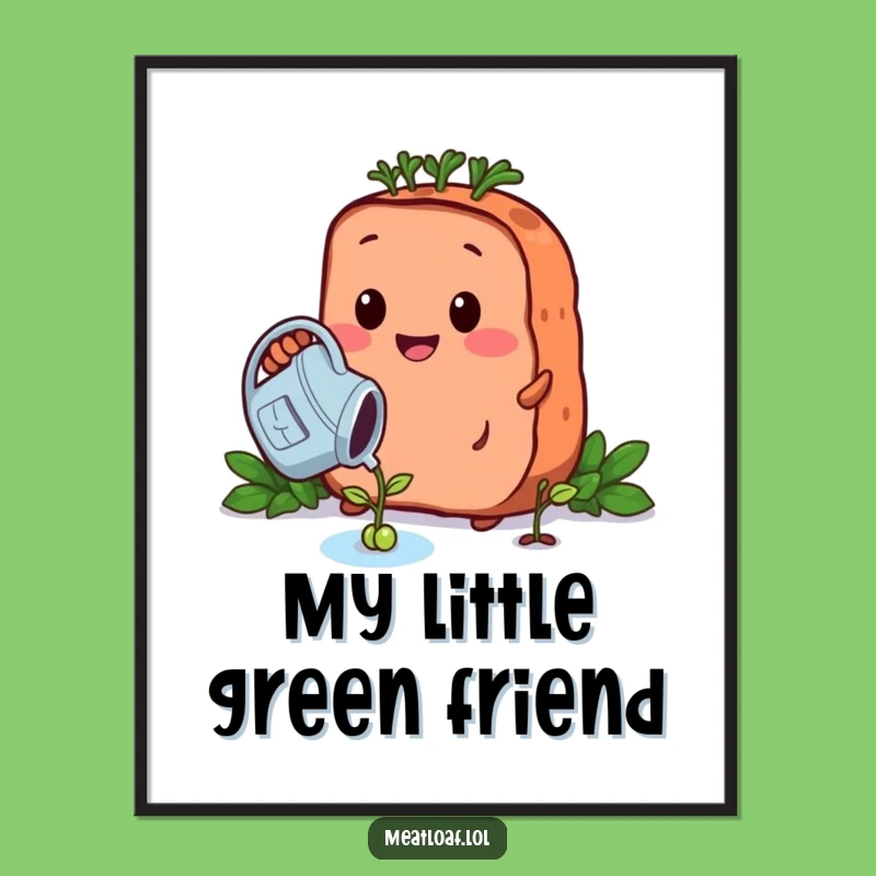 Funny Growing Meatloaf Digital Art - Instant Whimsical Garden Decor