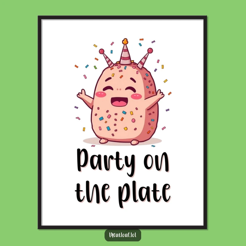 Funny Celebration Meatloaf Digital Art - Instant Festive Confetti Decor for Walls